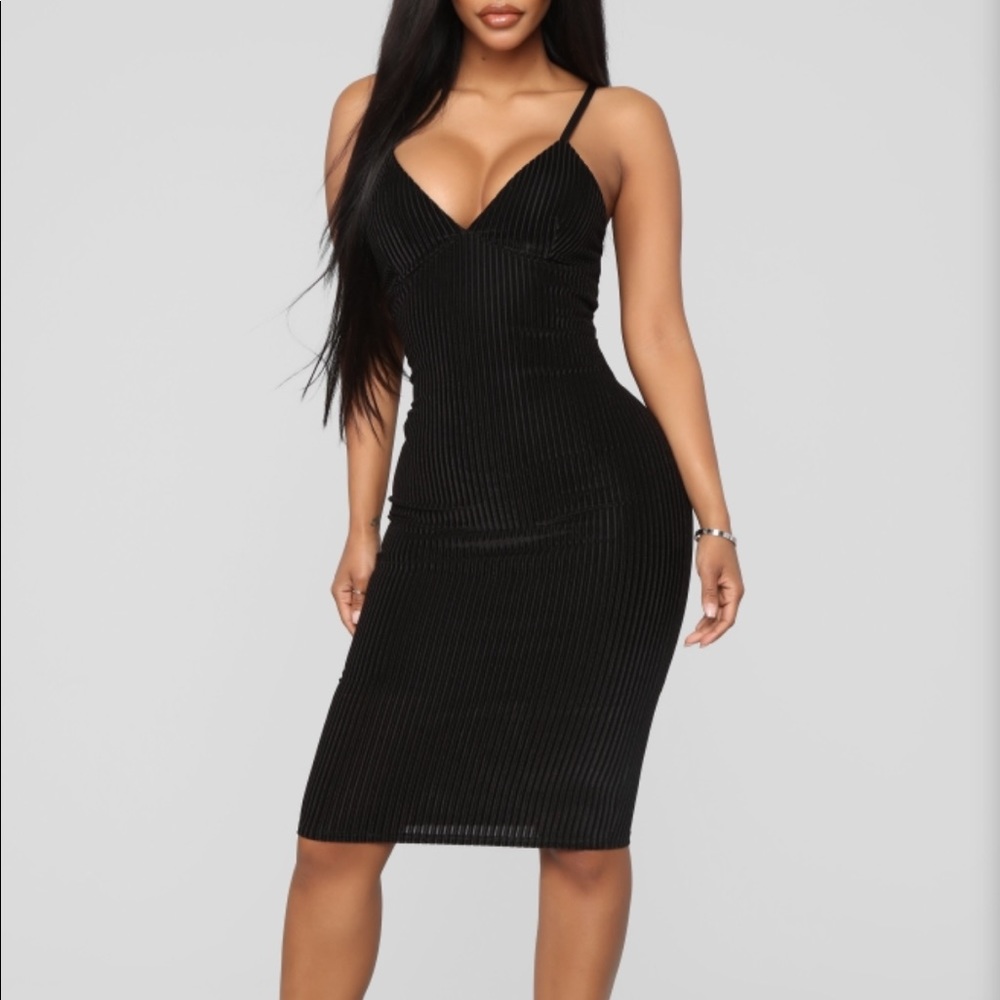 BOZZOLO | Fashion Nova Ribbed Little Black Dress